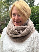 Ladies Knitted Super Soft Double Wrap Winter Snood Scarf - Taupe Brown