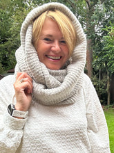 Ladies Knitted Super Soft Double Wrap Winter Snood Scarf - Cream