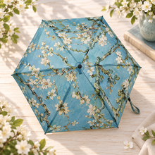 Van Gogh Almond Blossom Mini Umbrella with Travel Case – Compact Folding Umbrella – Art Lover Gift
