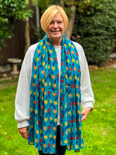 Ladies Red Yellow Purple Sweet Tulips Print TEAL GREEN Fashion Scarf