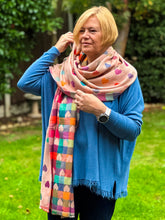 Thick Reversible Multi Coloured Love Hearts Checked BLUSH PINK Pashmina Winter Scarf