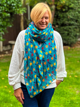 Ladies Red Yellow Purple Sweet Tulips Print TEAL GREEN Fashion Scarf