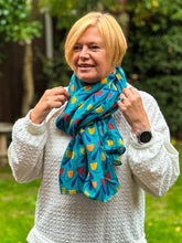 Ladies Red Yellow Purple Sweet Tulips Print TEAL GREEN Fashion Scarf