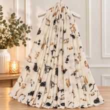 Cream Mixed Cat Print Lightweight Ladies Scarf – Gift for Cat Lovers