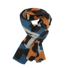 Bold Leopard Animal Print BLUE GREY BLACK Thick Winter Scarf