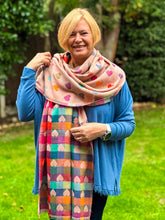 Thick Reversible Multi Coloured Love Hearts Checked BLUSH PINK Pashmina Winter Scarf
