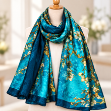 Ladies 100% SILK Painter Van Gogh Almond Blossom Tree Print Fashion Scarf