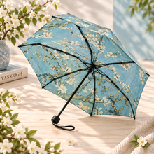 Van Gogh Almond Blossom Mini Umbrella with Travel Case – Compact Folding Umbrella – Art Lover Gift