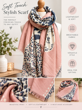 Dusty Pink Tiger & Leopard Animal Print - Womens Lightweight Wrap - Soft Fashion Scarf - Gift for Her