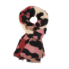 Bold Leopard Animal Print PINK BLACK Cream Thick Winter Scarf