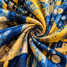 Ladies Artist Klimt Music Print Silk Blend Square Scarf