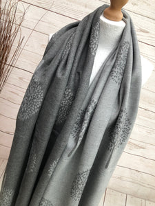 Ladies Cashmere Blend Tree of Life GREY Thick Pashmina Scarf