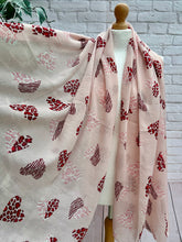 Ladies Animal Print & Aztec Love Heart Print Scarf - Blush Pink