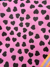 Ladies Love Heart & Border Print Silk Blend Triangle Scarf - Pink Lilac