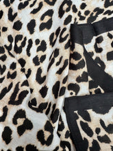 Ladies Leopard Animal Print Square Scarf - Black Brown