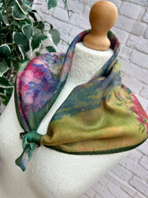 Ladies Art Impressionist English Garden Square Cotton Blend Scarf