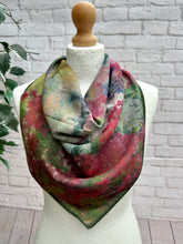Ladies Art Impressionist English Garden Square Cotton Blend Scarf