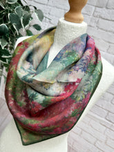 Ladies Art Impressionist English Garden Square Cotton Blend Scarf