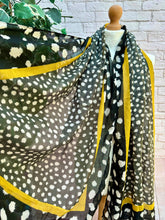 Ladies Polka Dot Print BLACK and YELLOW Tassel Fashion Scarf