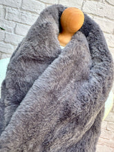 Ladies Short Faux Fur GREY Soft Winter Snood Scarf