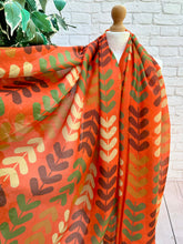 Ladies Multi Coloured Leaf Stems Print BURNT ORANGE Fashion Scarf