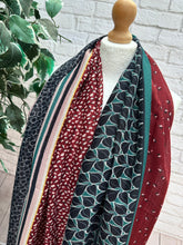 Ladies Little Leaves Print Tassel GREEN NAVY BURGUNDY Fashion Scarf
