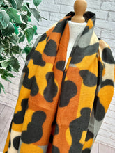 Thick Bold Leopard Animal Print ORANGE BROWN BLACK Pashmina Winter Scarf