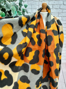 Thick Bold Leopard Animal Print ORANGE BROWN BLACK Pashmina Winter Scarf