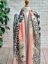 Dusty Pink Tiger & Leopard Animal Print - Womens Lightweight Wrap - Soft Fashion Scarf - Gift for Her