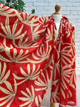 Ladies Floral Flower Bursts Print RED Fashion Scarf
