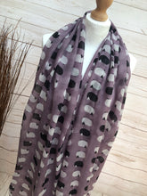 Ladies Meadow Sheep Farm Print LILAC Fashion Scarf