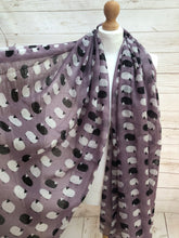 Ladies Meadow Sheep Farm Print LILAC Fashion Scarf