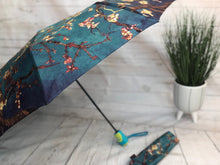 Ladies Painter Van Gogh Apple Blossom Print Compact Folding Umbrella