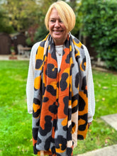 Thick Bold Leopard Animal Print ORANGE BROWN BLACK Pashmina Winter Scarf