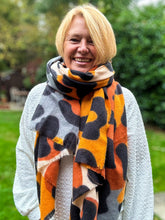 Thick Bold Leopard Animal Print ORANGE BROWN BLACK Pashmina Winter Scarf