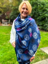 Ladies Dandelion Print NAVY BLUE WHITE CERISE PINK Fashion Scarf