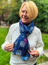 Ladies Dandelion Print NAVY BLUE WHITE CERISE PINK Fashion Scarf