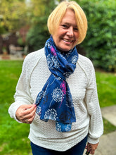 Ladies Dandelion Print NAVY BLUE WHITE CERISE PINK Fashion Scarf