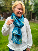 Ladies Mustard White Blue Dandelion Print TURQUOISE Fashion Scarf