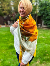 Ladies 100% SILK Painter Van Gogh Sunflowers Print YELLOW Fashion Scarf