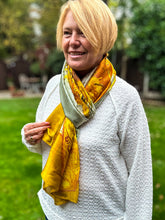 Ladies 100% SILK Painter Van Gogh Sunflowers Print YELLOW Fashion Scarf