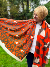 Ladies Bold Leopard Animal Print ORANGE BROWN Fashion Scarf