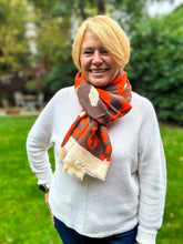 Ladies Bold Leopard Animal Print ORANGE BROWN Fashion Scarf