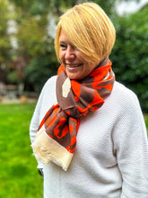 Ladies Bold Leopard Animal Print ORANGE BROWN Fashion Scarf
