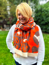 Ladies Bold Leopard Animal Print ORANGE BROWN Fashion Scarf