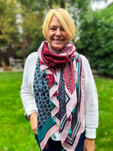 Ladies Little Leaves Print Tassel GREEN NAVY BURGUNDY Fashion Scarf