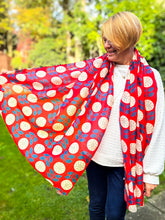 Ladies Retro Dandelion Print Fashion Scarf - Red
