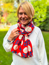 Ladies Retro Dandelion Print Fashion Scarf - Red