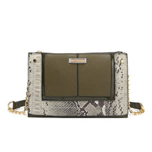 Ladies Snake Print Clutch Crossbody Handbag - GREY    (other colours available to order)
