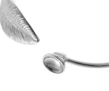 Ladies Girls Silver Feather Bangle
